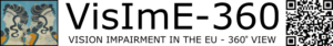 VisImE-360 logo horizontal with QR 800 px